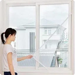 lkg enterrpises Cotton Adults Washable Mosquito Net Windows, Doors ( White ) (5*5 FT) Mosquito Net-picture-10