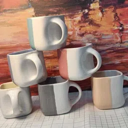 ivook Pack of 6 Ceramic White Ceramic Tea/Coffee Cup Set of 6-picture-24