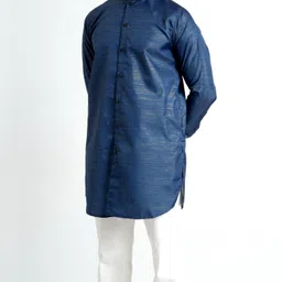 niraj creation Men Solid Dupion Silk Straight Kurta image 3