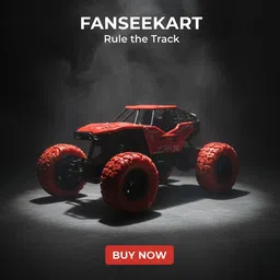 fanseekart 360° Rotation Monster Stunt Car | Remote Control with Mist Spray image 3