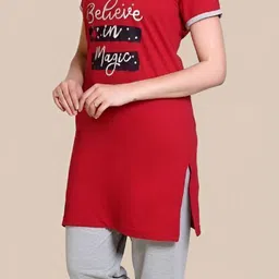 e-max Women Top & Pyjama Set Multicolor Printed image 4