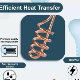 emmkitz 2000w Electric Water Immersion Rod With Instant Heating With Bucket Holder 2000 W Shock Proof Immersion Heater Rod image 2