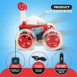 sno Best Stunt Car 360° Twisting Remote Control for Kids Music ,Lights_53-picture-11