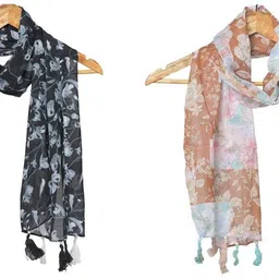 mss fashion Printed Chiffon Women Multicolor Stole, Scarf, Fancy Scarf-picture-22