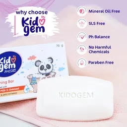 kidogem tear free baby soap combo , for dry Skin with goatmilk & shea butter image 4
