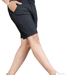 ynam Pack of 2 Solid Men Black, Grey Chino Shorts image 4