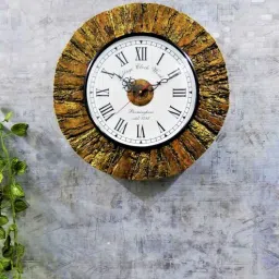 disoo fashions Tree Bark Wooden Roman Dial Analog Wall Clock-picture-25