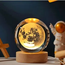 3D Moon Crystal Ball Night Lamp, perfect for room decoration and Gifting Night Lamp-image-56