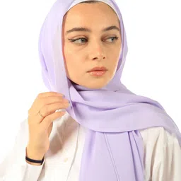 urshia Solid Georgette Women Beige Scarf image 1