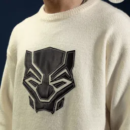 highlander Men Self Design Round Neck White Sweater image 5