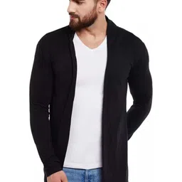Men Straight Full Sleeve Black Shrug-image-5
