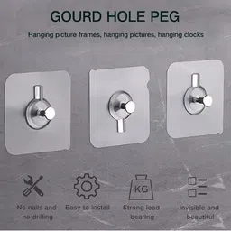 gharlet 20pcs Wall Hooks Without Drill, Wall Hanging Hooks, Wall Hooks For Photo Frame Hook 20 image 3