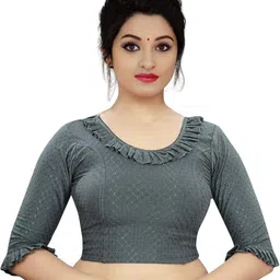 pu fashion Round Neck Women Blouse-picture-40