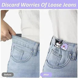 mforall Jeans Tightening Clip | Waist Tightener | Instant Adjustable Buttons Extender Metal Buttons image 3