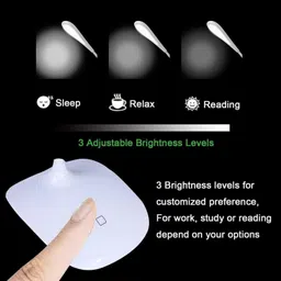 alwick Touch Sensor control Desk Portable Eye Caring LED Reading & Night lamp Light With USB Cable Study Lamp Study Lamp image 3