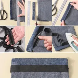 tsuwezi Double Sided Handheld Dispenser Tape Iron-on Instant Hem Tape Fabric Fusing Self-Adhesive Hemming Tape (Manual) image 4