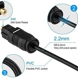 Emk Fiber Optical Cable 2 m Plastic 2Meter Optical Audio Cable image 4