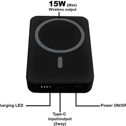 fahig 8000 mAh 22.5 W Wired & Wireless With MagSafe Compact Pocket Size Power Bank image 2