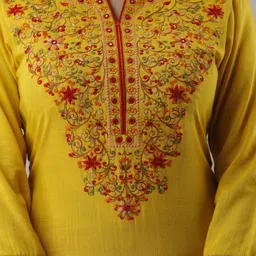 gomoswa international Women Embroidered Viscose Rayon A-line Kurta image 4