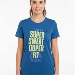 jkl Women Printed Round Neck Pure Cotton Light Blue T-Shirt-picture-41