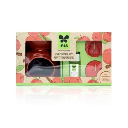 iris Apple Cinnamon Fragrance 1 ceramic vaporizer, 5ml oil and 2 tealights image 2