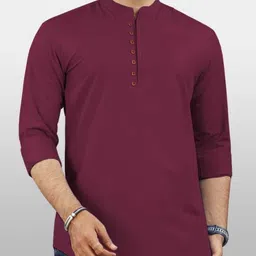 stoneheart Men Solid Cotton Blend Straight Kurta-picture-45