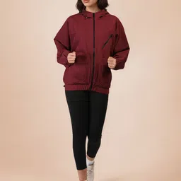 CHKOKKO Women Windcheater Solid Women Wind Cheater image 4