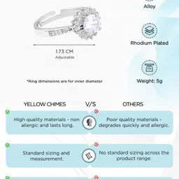 yellow chimes Brass Crystal Ring image 4