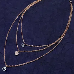 Mahi Rose Gold & White Alloy Rose Gold-Plated Layered Necklace image 1