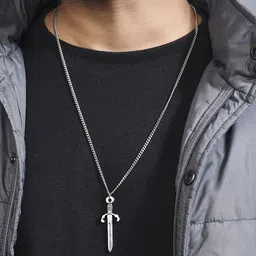 The Bro Code Silver-Plated Sword-Shaped Pendant With Chain-picture-29