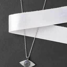 DressBerry Silver-Toned & Black Brass Silver-Plated Open Necklace-picture-28