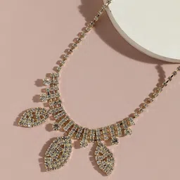 SOHI Gold-Plated Stone Studded Necklace-picture-40