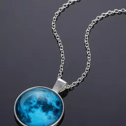 Fashion Frill Silver-Toned & Blue Silver-Plated Necklace-image-79