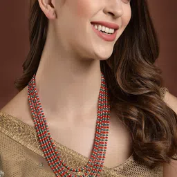 PANASH Red & Green Gold-Plated Necklace-image-66
