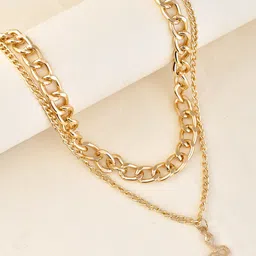 Voylla Brass Gold-Plated Stone Studded Necklace-picture-21