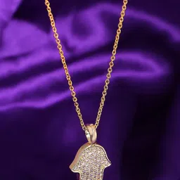 DressBerry Gold-Toned & White Brass Gold-Plated Necklace-picture-11