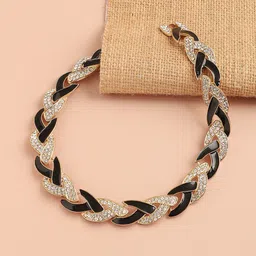 SOHI Black & White Gold-Plated Necklace image 1