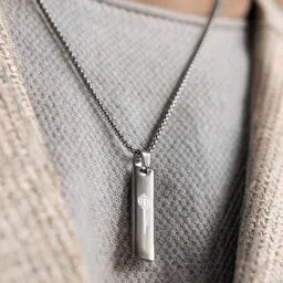 Mesmerize Men Stainless Steel Hanuman Gada Mini Tag Pendant With Chain-picture-20