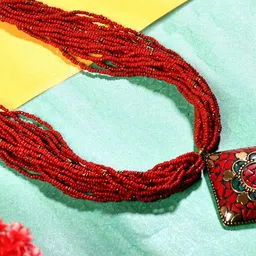 Bamboo Tree Jewels Long Beaded Statement Necklace-picture-26