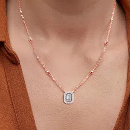 MINUTIAE Brass Rose Gold-Plated Stones Studded Necklace-picture-17
