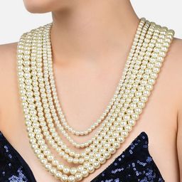 Zaveri Pearls White Gold-Plated Pearls Layered Necklace-picture-20