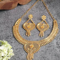ZENEME Gold-Plated Taselled Jewellery Set-picture-39