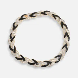 SOHI Black & White Gold-Plated Necklace image 2