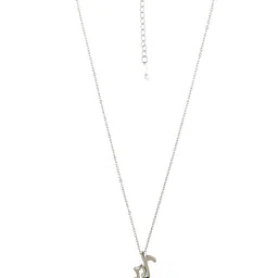 UNIVERSITY TRENDZ Silver-Plated Stone studded Pendant image 4