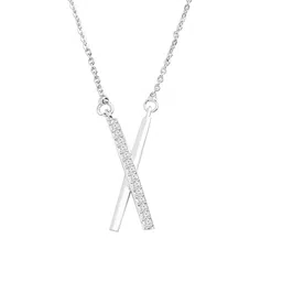 DressBerry Silver-Plated Silver-Toned & White Brass Necklace image 3