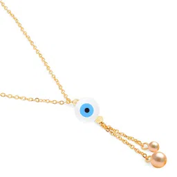 MINUTIAE Brass Gold-Plated Evil Eye Necklace image 4