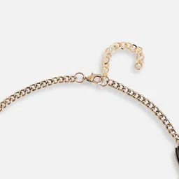 SOHI Gold-Plated Black Designer Stone Statement Necklace image 4