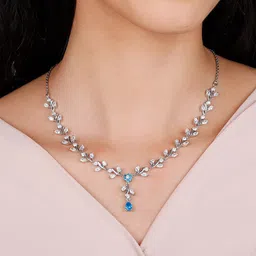 GIVA Sterling Silver Rhodium-Plated Necklace image 3