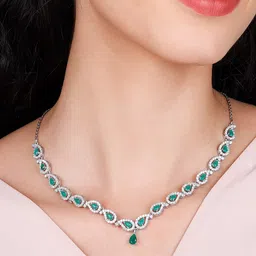 GIVA Sterling Silver Rhodium-Plated Necklace image 4