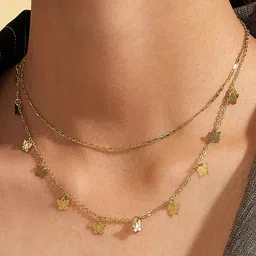 Shining Diva Fashion Gold Metal Gold-Plated Layered Necklace-picture-40